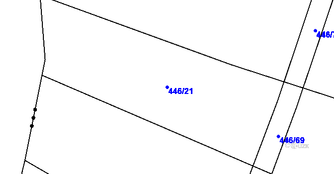 Parcela st. 446/21 v KÚ Bozdíš, Katastrální mapa