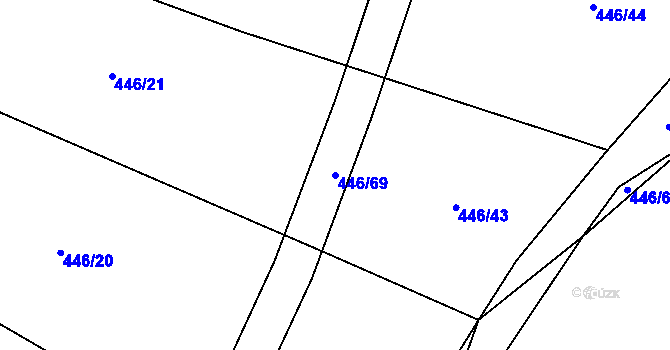 Parcela st. 446/69 v KÚ Bozdíš, Katastrální mapa