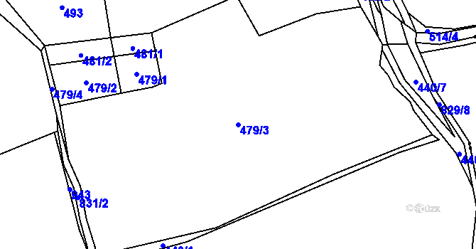 Parcela st. 479/3 v KÚ Bozdíš, Katastrální mapa