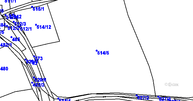 Parcela st. 514/5 v KÚ Bozdíš, Katastrální mapa
