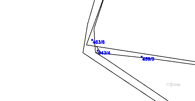 Parcela st. 843/4 v KÚ Bozdíš, Katastrální mapa
