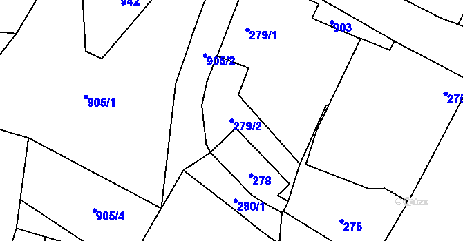 Parcela st. 279/2 v KÚ Mrchojedy, Katastrální mapa