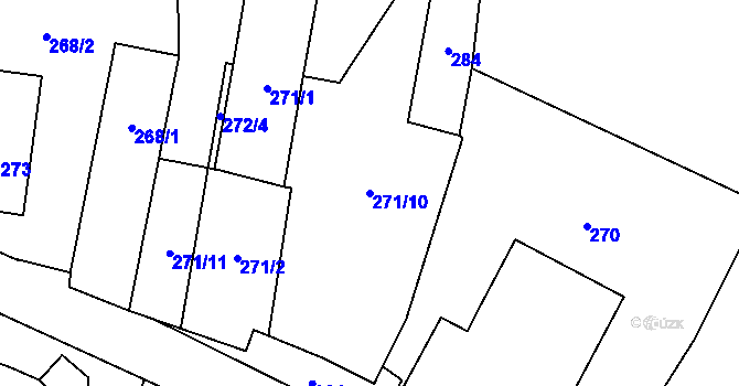 Parcela st. 271/10 v KÚ Mrchojedy, Katastrální mapa