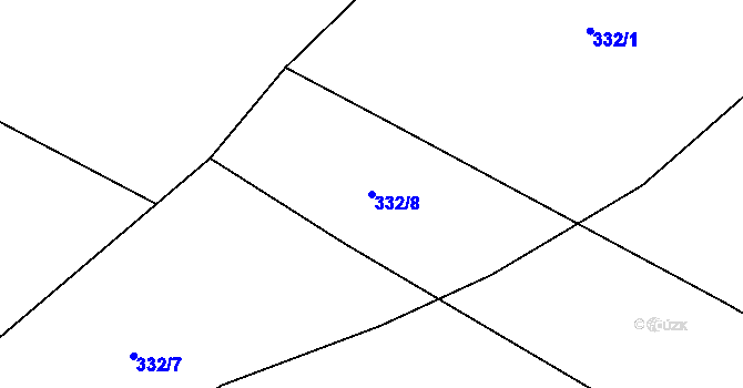 Parcela st. 332/8 v KÚ Mrchojedy, Katastrální mapa