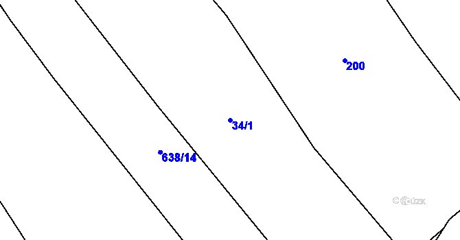 Parcela st. 34/1 v KÚ Němčice u Třebnic, Katastrální mapa