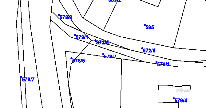 Parcela st. 579/7 v KÚ Němčice u Třebnic, Katastrální mapa