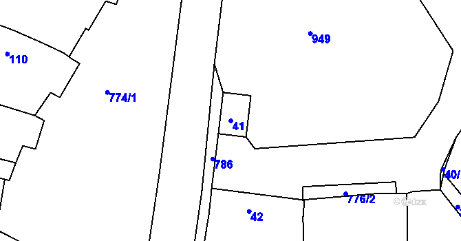 Parcela st. 41 v KÚ Třebnice u Domažlic, Katastrální mapa