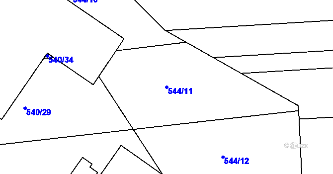 Parcela st. 544/11 v KÚ Třebnice u Domažlic, Katastrální mapa