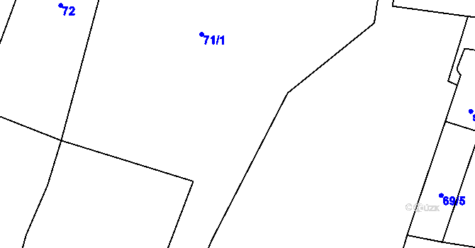Parcela st. 70/1 v KÚ Třebnouševes, Katastrální mapa