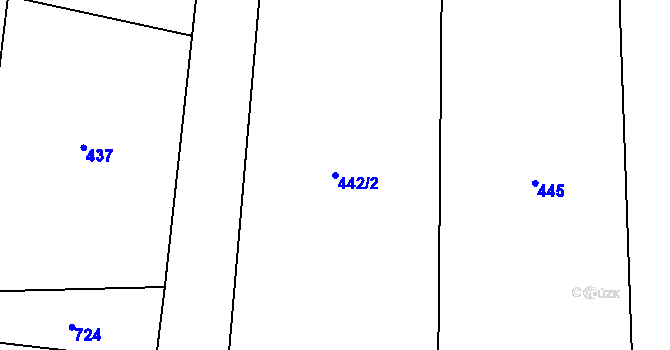 Parcela st. 442/2 v KÚ Vinice v Podkrkonoší, Katastrální mapa