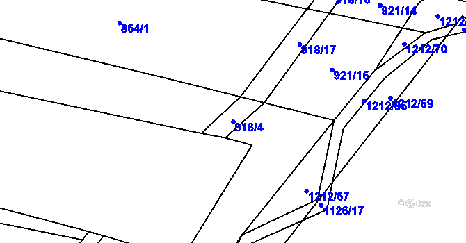 Parcela st. 918/4 v KÚ Třeboc, Katastrální mapa