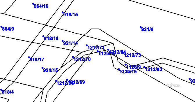 Parcela st. 1126/16 v KÚ Třeboc, Katastrální mapa