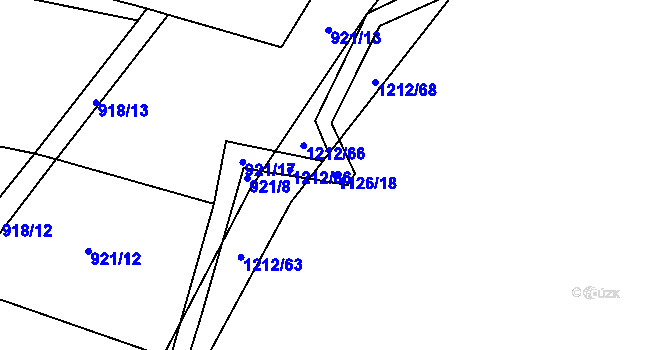 Parcela st. 1126/18 v KÚ Třeboc, Katastrální mapa