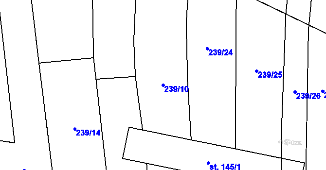Parcela st. 239/10 v KÚ Třeboc, Katastrální mapa