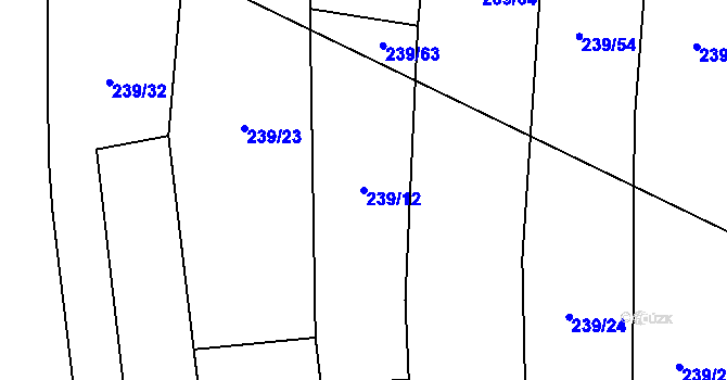 Parcela st. 239/12 v KÚ Třeboc, Katastrální mapa