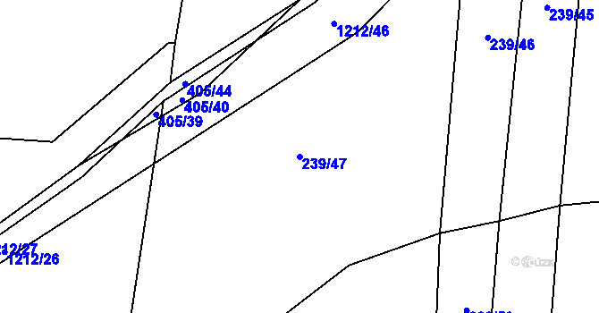 Parcela st. 239/47 v KÚ Třeboc, Katastrální mapa