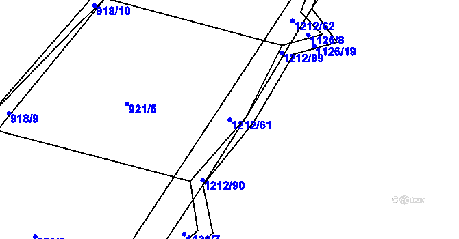 Parcela st. 1212/61 v KÚ Třeboc, Katastrální mapa