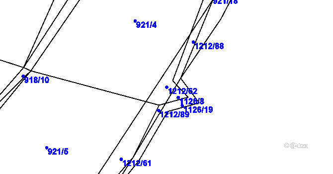 Parcela st. 1212/62 v KÚ Třeboc, Katastrální mapa