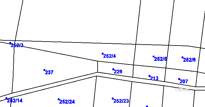 Parcela st. 252/4 v KÚ Třeboc, Katastrální mapa
