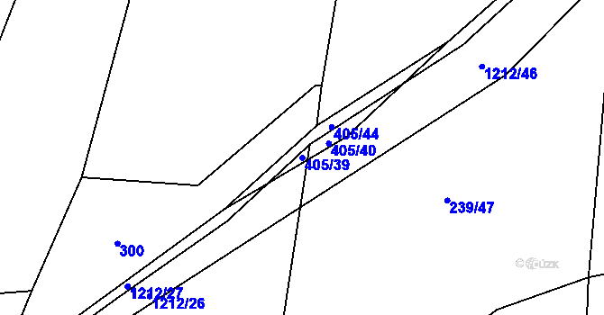 Parcela st. 405/39 v KÚ Třeboc, Katastrální mapa