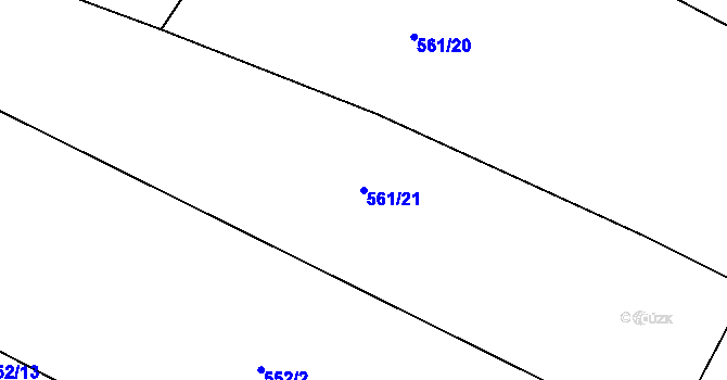 Parcela st. 561/21 v KÚ Třeboc, Katastrální mapa