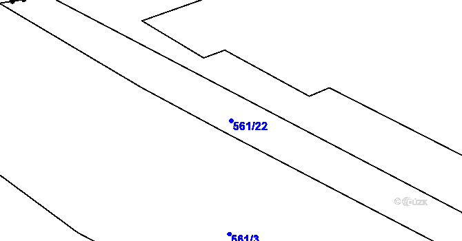 Parcela st. 561/22 v KÚ Třeboc, Katastrální mapa