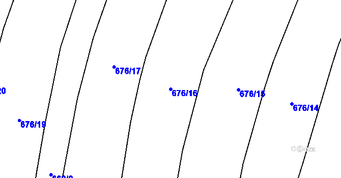 Parcela st. 676/16 v KÚ Třeboc, Katastrální mapa