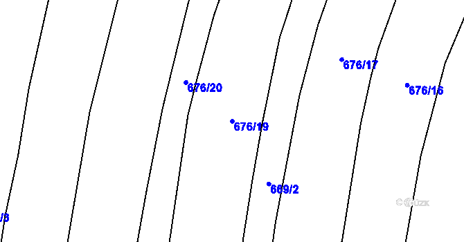 Parcela st. 676/19 v KÚ Třeboc, Katastrální mapa