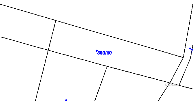 Parcela st. 800/10 v KÚ Třeboc, Katastrální mapa