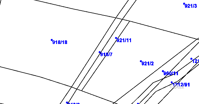 Parcela st. 918/7 v KÚ Třeboc, Katastrální mapa
