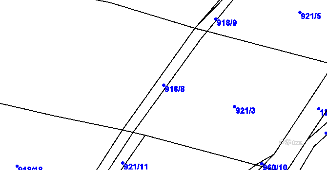Parcela st. 918/8 v KÚ Třeboc, Katastrální mapa