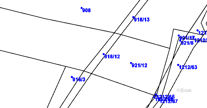 Parcela st. 918/12 v KÚ Třeboc, Katastrální mapa