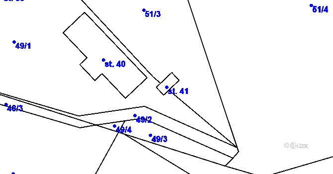 Parcela st. 41 v KÚ Hubenov u Třebohostic, Katastrální mapa