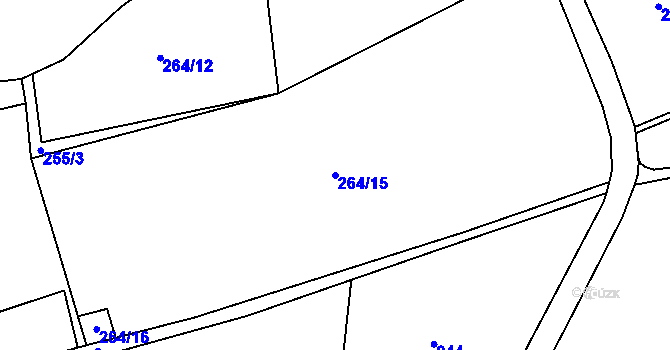 Parcela st. 264/15 v KÚ Hubenov u Třebohostic, Katastrální mapa