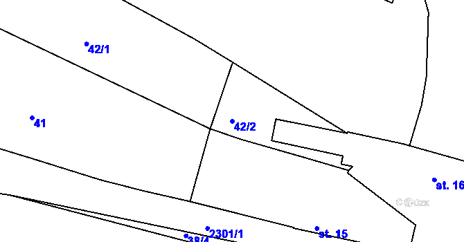Parcela st. 42/2 v KÚ Třebohostice, Katastrální mapa