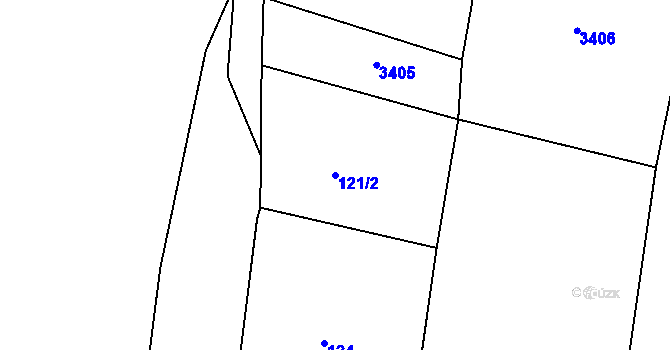 Parcela st. 121/2 v KÚ Třebohostice, Katastrální mapa