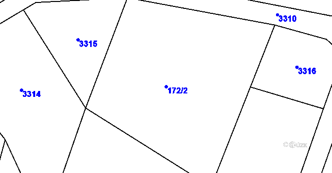 Parcela st. 172/2 v KÚ Třebohostice, Katastrální mapa