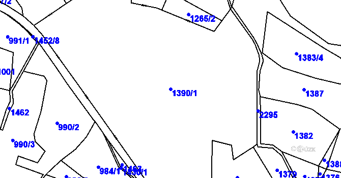 Parcela st. 1390/1 v KÚ Třebohostice, Katastrální mapa