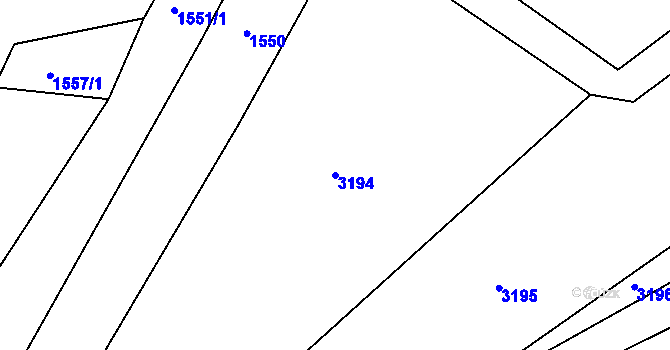Parcela st. 3194 v KÚ Třebohostice, Katastrální mapa
