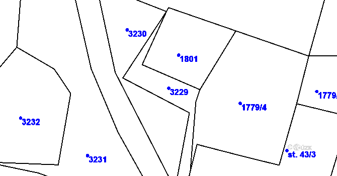 Parcela st. 3229 v KÚ Třebohostice, Katastrální mapa