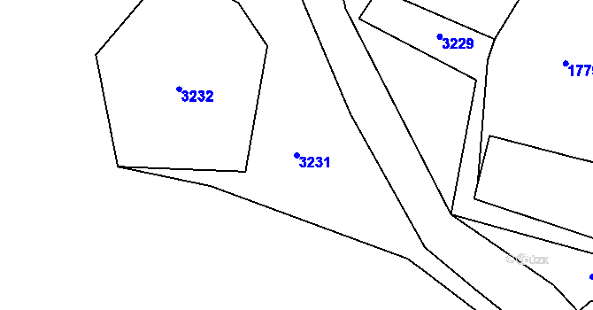 Parcela st. 3231 v KÚ Třebohostice, Katastrální mapa