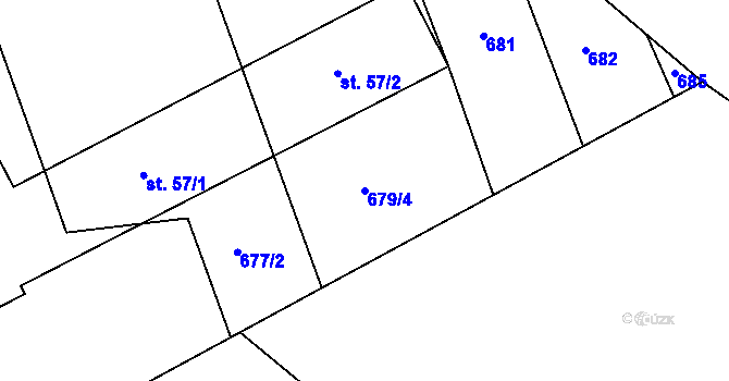 Parcela st. 679/4 v KÚ Třebohostice, Katastrální mapa