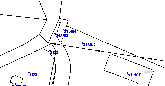 Parcela st. 3138/2 v KÚ Třebohostice, Katastrální mapa
