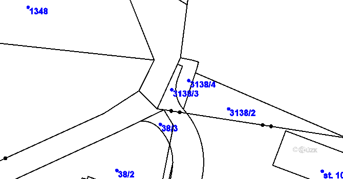 Parcela st. 3138/3 v KÚ Třebohostice, Katastrální mapa
