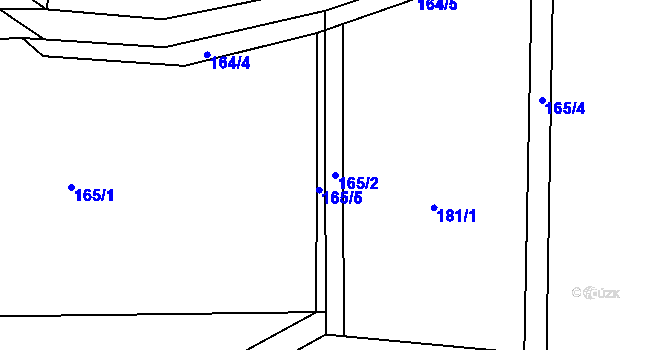 Parcela st. 165/2 v KÚ Únice, Katastrální mapa