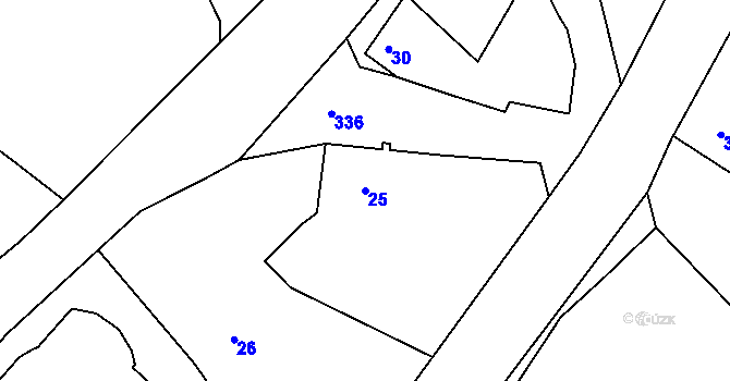 Parcela st. 25 v KÚ Třebom, Katastrální mapa