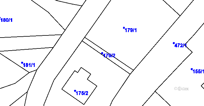 Parcela st. 179/2 v KÚ Třebom, Katastrální mapa