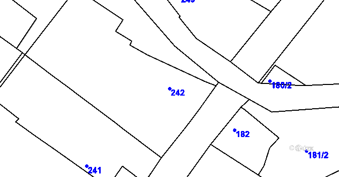 Parcela st. 242 v KÚ Třebom, Katastrální mapa