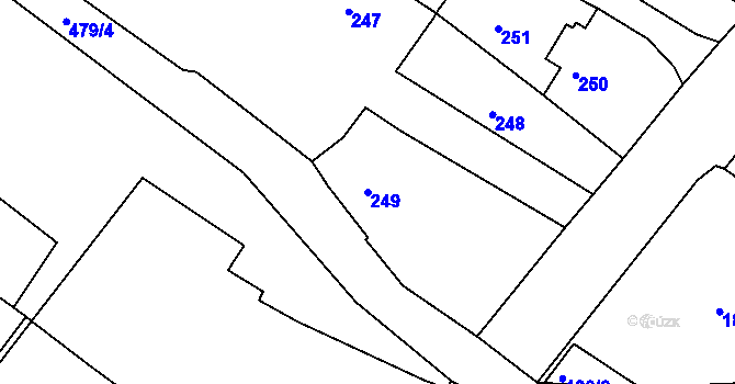 Parcela st. 249 v KÚ Třebom, Katastrální mapa