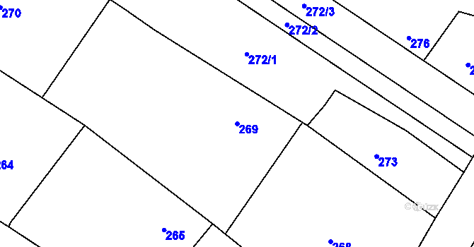 Parcela st. 269 v KÚ Třebom, Katastrální mapa